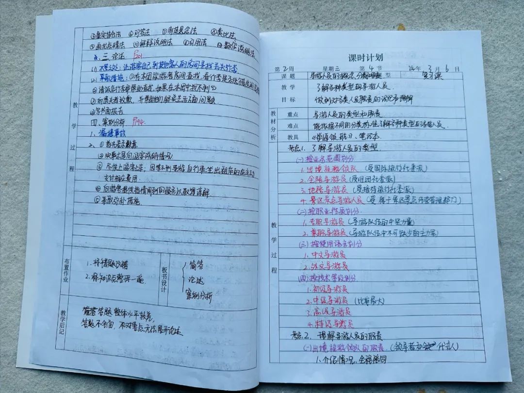 山东民族技师学院教师备课本展示